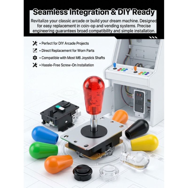 1 шт. джойстик M6 с американск – обзор и цена Joystick Arcade Parts